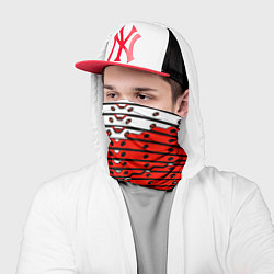 Бандана-труба Красно-белая техно броня, цвет: 3D-принт — фото 2