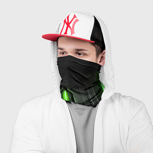 Бандана Яркая зеленая люминисцентная лампа на тёмном в сти / 3D-принт – фото 2