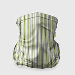 Бандана-труба Светлый серо-зелёный полосатый, цвет: 3D-принт