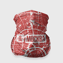 Бандана-труба Красная карта Москвы, цвет: 3D-принт