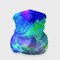 Бандана-труба Сине-зелёная кислота тай-дай, цвет: 3D-принт