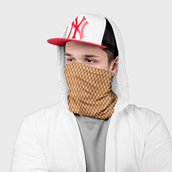 Бандана-труба Светлый коричневый сетка паттерн, цвет: 3D-принт — фото 2