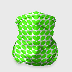 Бандана-труба Зелёные лепестки шестиугольники, цвет: 3D-принт
