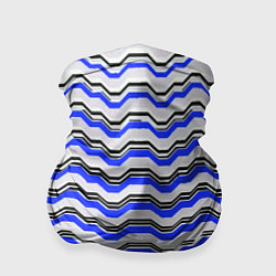 Бандана Black and blue stripes on a white background