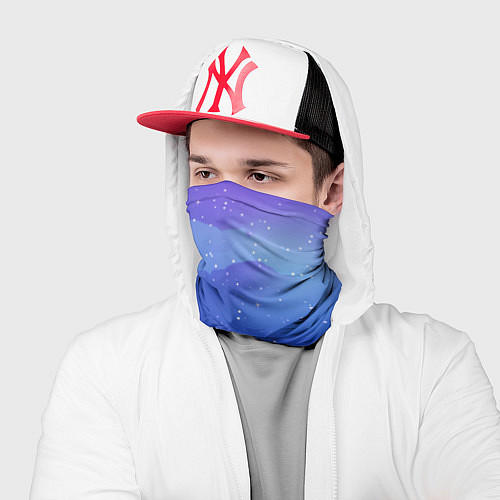 Бандана Синий космос и звезды / 3D-принт – фото 2