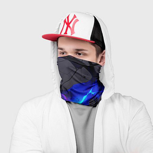 Бандана Темный синий неон из разлома плит / 3D-принт – фото 2