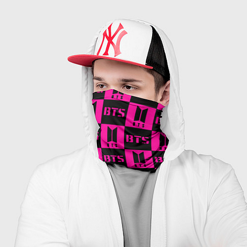 Бандана BTS pattern pink logo / 3D-принт – фото 2