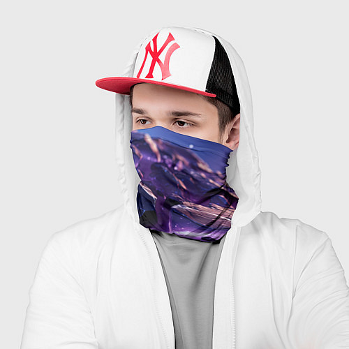 Бандана Фиолетовые неоновые камни со светом / 3D-принт – фото 2