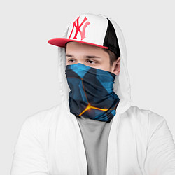 Бандана-труба Разлом плит с оранжевым свечением, цвет: 3D-принт — фото 2