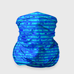 Бандана-труба Яркий голубой абстрактный полосатый, цвет: 3D-принт