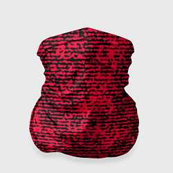 Бандана-труба Ярко-розовый в чёрную текстурированную полоску, цвет: 3D-принт