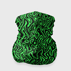 Бандана-труба Чёрно-зелёный абстрактный узор, цвет: 3D-принт