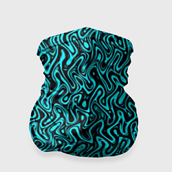 Бандана-труба Чёрно-голубой абстрактный узор, цвет: 3D-принт