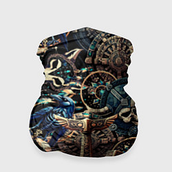 Бандана-труба Викинг-череп ворон, руны и молот Тора, цвет: 3D-принт