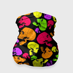 Бандана-труба Разноцветные черепа узор, цвет: 3D-принт