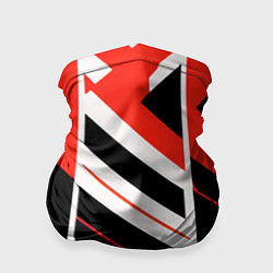 Бандана Black and red stripes on a white background