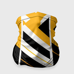 Бандана-труба Black and yellow stripes on a white background, цвет: 3D-принт