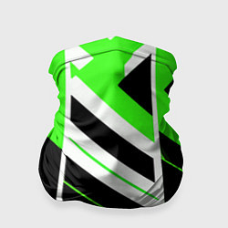 Бандана Black and green stripes on a white background