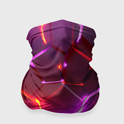 Бандана-труба Красные плиты с фиолетовым свечением, цвет: 3D-принт