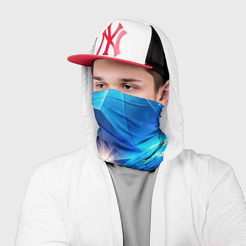 Бандана Синяя объемная абстракция со вспышкой / 3D-принт – фото 2