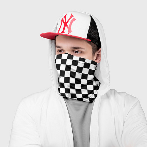 Бандана Шахматная психоделика иллюзия / 3D-принт – фото 2