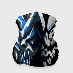 Бандана-труба White and blue abstraction on a black background, цвет: 3D-принт