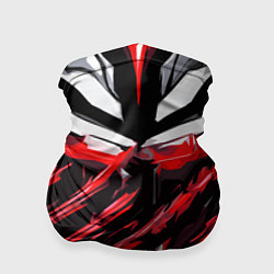 Бандана-труба Red and white abstraction on a black background, цвет: 3D-принт