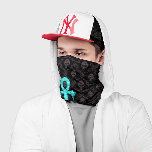 Бандана Череп крест - готический узор / 3D-принт – фото 2