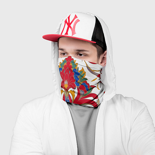 Бандана Яркий алый узор / 3D-принт – фото 2