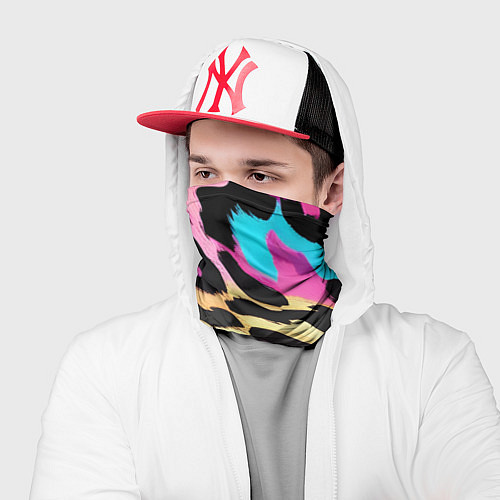 Бандана Пятна леопарда цветные / 3D-принт – фото 2