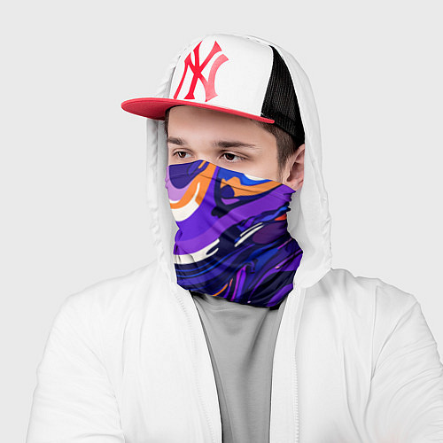 Бандана Разноцветная абстракция разводов / 3D-принт – фото 2