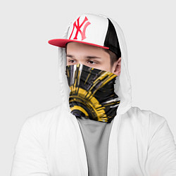 Бандана-труба Чёрно-жёлтая сфера киберпанк, цвет: 3D-принт — фото 2