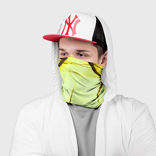 Бандана Трещины на абстрактном жёлтом фоне / 3D-принт – фото 2