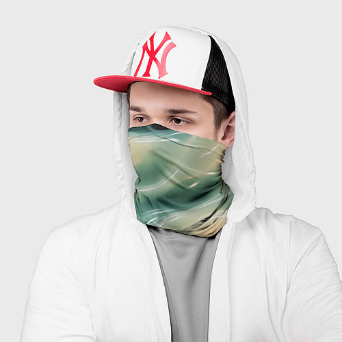 Бандана Лазурная слизь на черном текстура / 3D-принт – фото 2