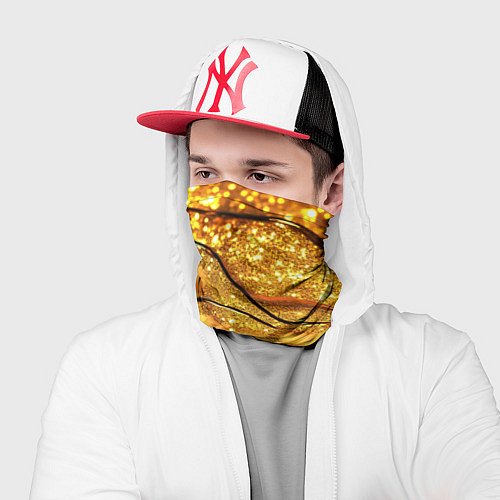 Бандана Золотая текстура с блестками / 3D-принт – фото 2