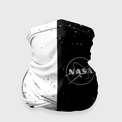 Бандана-труба Nasa черно белый огонь, цвет: 3D-принт