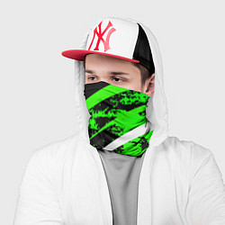 Бандана-труба Color black and green, цвет: 3D-принт — фото 2