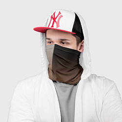 Бандана-труба Чёрно-коричневый текстурный градиент пополам, цвет: 3D-принт — фото 2