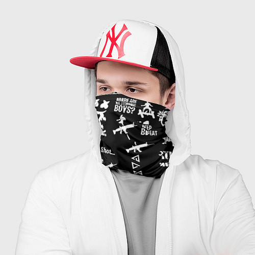 Бандана Черно белые логотипы игр / 3D-принт – фото 2