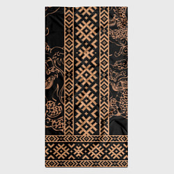 Бандана-труба Золотой дракон с узорами славянскими, цвет: 3D-принт — фото 2