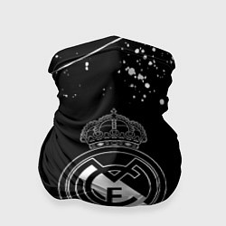 Бандана-труба Real Madrid белые краски, цвет: 3D-принт