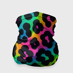 Бандана Леопардовый узор на разноцветном фоне