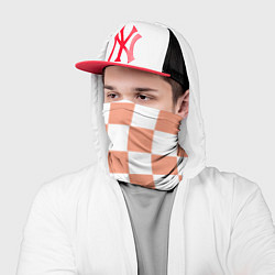 Бандана-труба Квадраты оранжевые, цвет: 3D-принт — фото 2