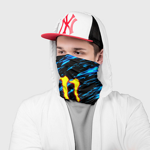 Бандана Monster energy огонь и лёд искры / 3D-принт – фото 2