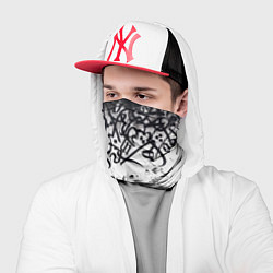 Бандана-труба Гранж каллиграфия, цвет: 3D-принт — фото 2