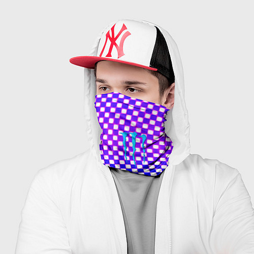 Бандана Monster шахматная клетка градиент / 3D-принт – фото 2