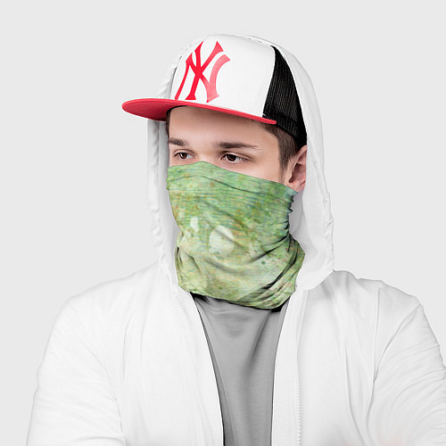 Бандана Абстракция - faded spots on a green background / 3D-принт – фото 2