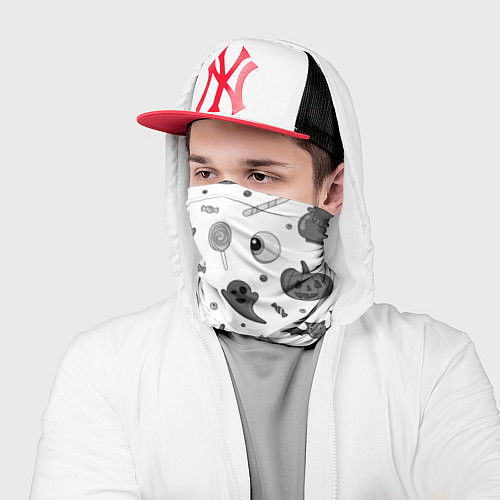 Бандана Halloween grey and white / 3D-принт – фото 2