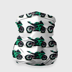 Бандана-труба Motorcycle turquoise, цвет: 3D-принт