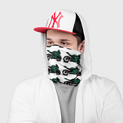 Бандана-труба Motorbike dark green, цвет: 3D-принт — фото 2